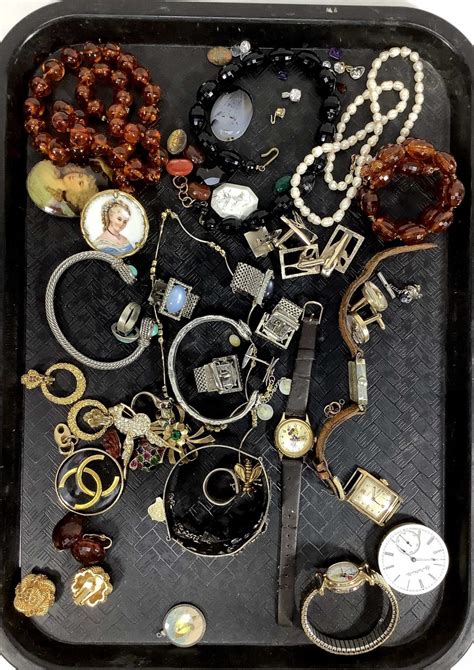 Lot - Assorted Costume Jewelry , Necklaces, Watch