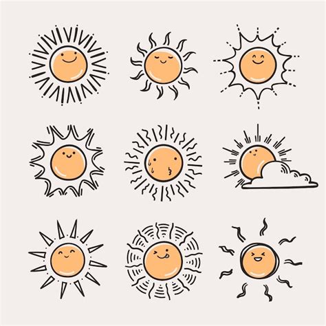 Ilustraci N De Dibujo De Sol Dibujado A Mano Vector Premium