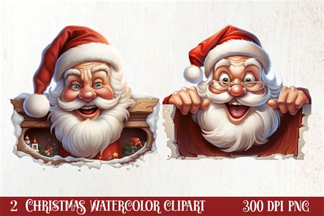 Christmas Santa Claus Peeking Clipart Graphic By Craftart · Creative Fabrica