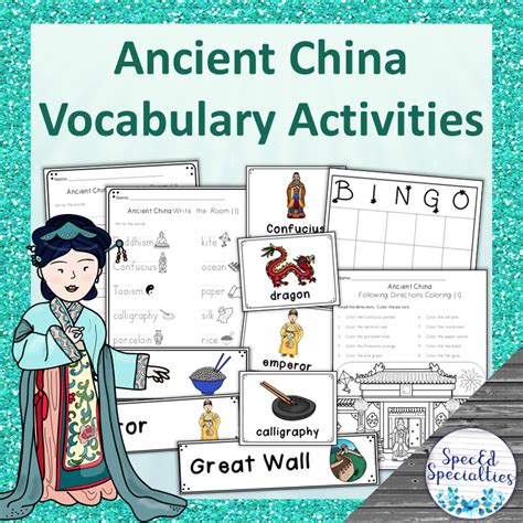 ancient china early societies vocabulary activities   teachers
