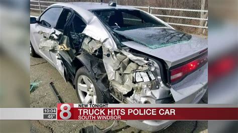 State Police Cruiser Struck By Tractor Trailer Youtube