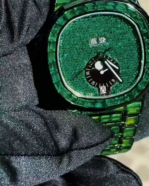 Patek Philippe Nautilus Emerald Green Diamond Baguette Watch