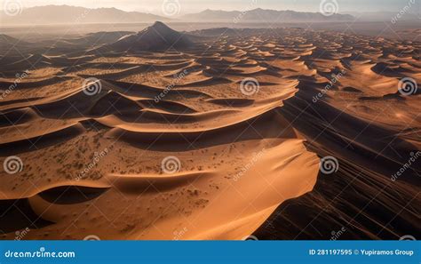 Tranquil Sand Dune Landscape Majestic Mountain Range Eroded Beauty