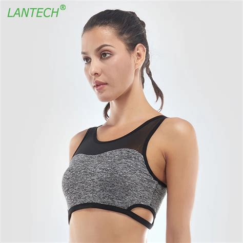 Lantech Women Sports Bra Jogging Shockproof Push Up Yoga Running Sportswear Training Fitness