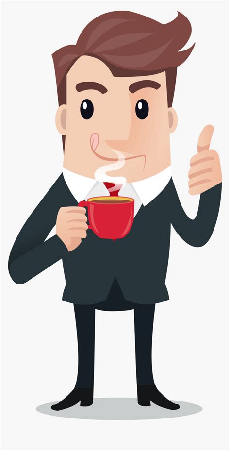 Coffee Clipart Man - Person Drinking Coffee Cartoon, HD Png Download ...