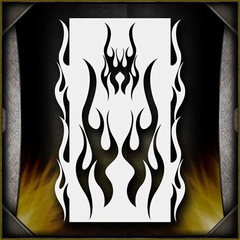 Flames 6 Airbrush Stencil Template Airsick Grelly USA