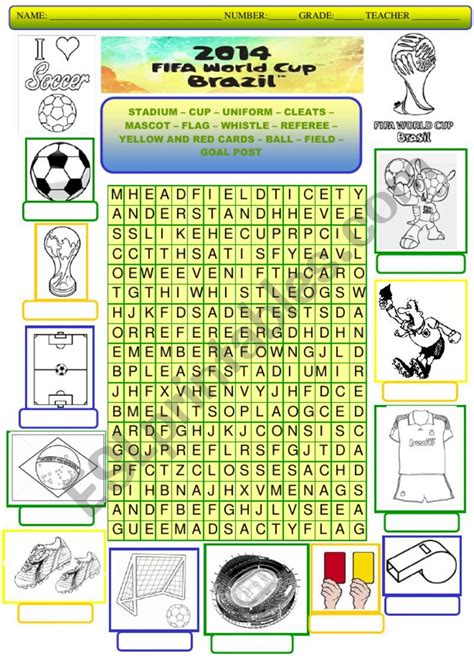 World Cup 2014 Esl Worksheet By Agostine