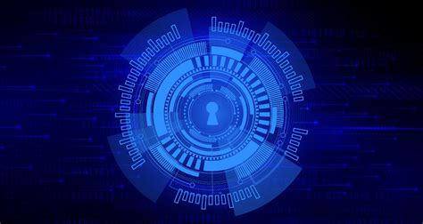 Digital Technology Secure Blue Background Concept Cyber Security