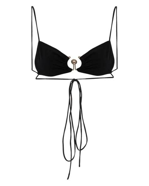 Christopher Esber Ruched Orbit Triangle Bikini Top In Black Lyst