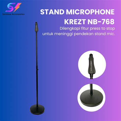 Jual Stand Microphone Kaki Bulat Krezt Nb Stand Mic Sistem Pencet