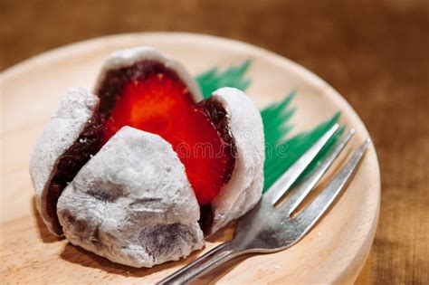 Ichigo Daifuku Or Strawberry Mochi At Osaka Market Japan Stock Image