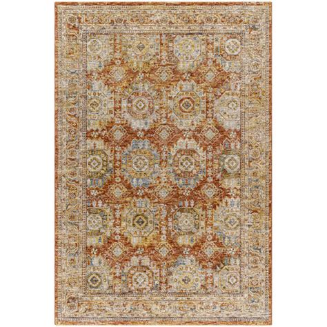 Bungalow Rose Machine Woven Power Loomed Performance Rust Rug Wayfair