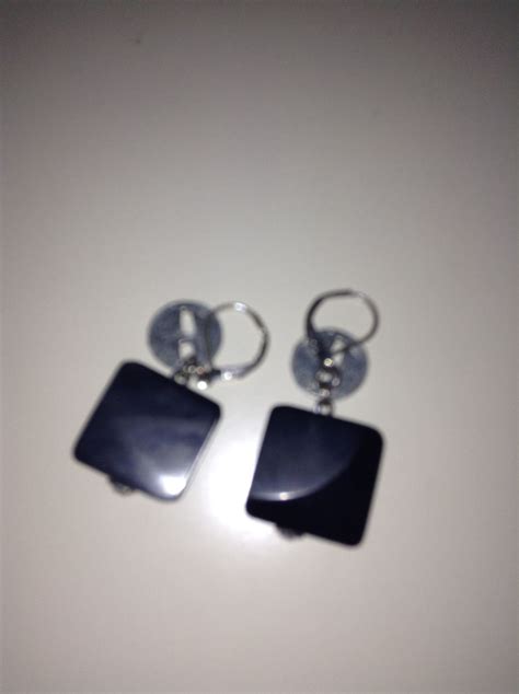 Black square earrings Square Earrings, Drop Earrings, Black Square ...