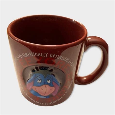 Disney Eeyore Pessimistically Optimistic 3D Embossed Coffee Mug