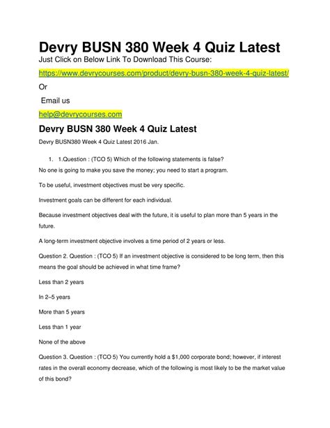 Ppt Devry Busn Week Quiz Latest Powerpoint Presentation Free