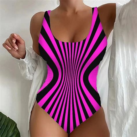 Generic Swimsuit For Women New Sexy Suspender Stripes Bikini Beach Hot Spring One Piece