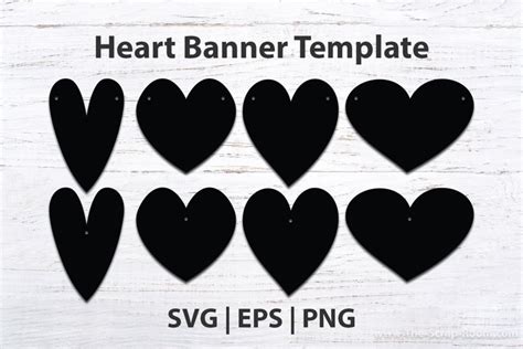 Heart Banner Template - hearts with holes