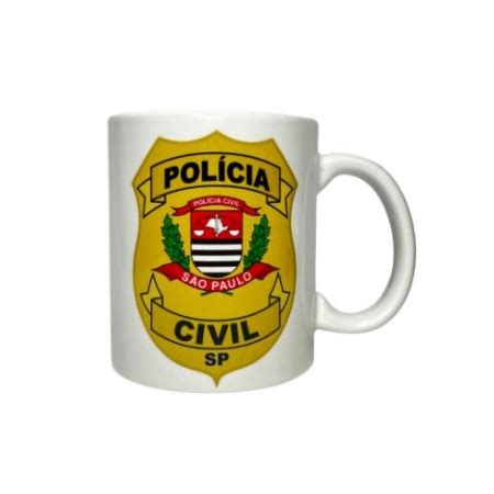 CANECA DE PORCELANA BRASÃO POLICIA CIVIL SP