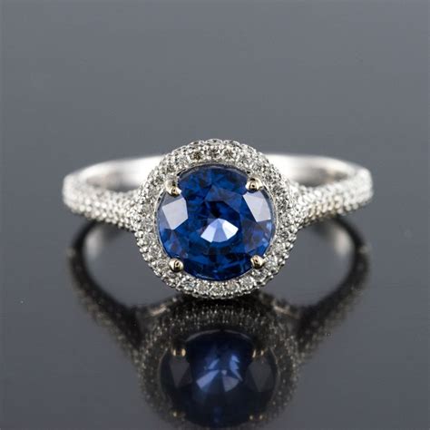 Proantic Bague Saphir De Ceylan Et Diamants