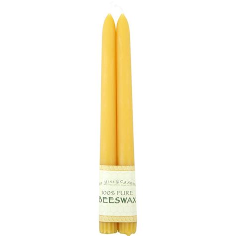 10 Beeswax Taper Candles 1 Pair