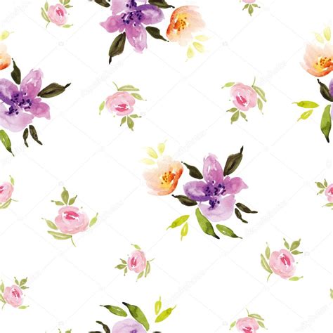 Watercolor Flower Pattern Stock Vector Image By Karma