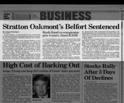 Stratton Oakmont's Belfort Sentenced - Newspapers.com™