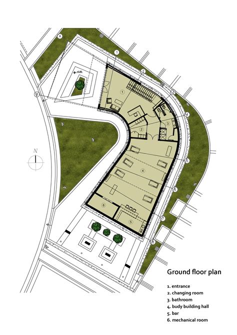 Gym building design layout plan dwg with fitness center interior images