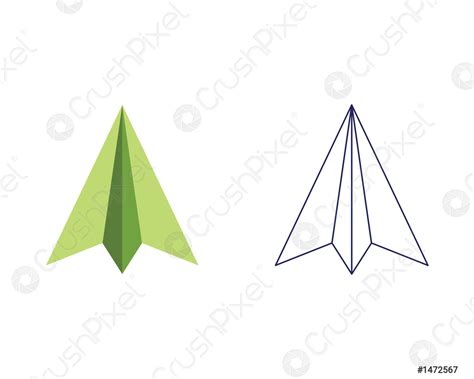 Papieren Vliegtuig Pictogram Vector Illustratie Stock Vector