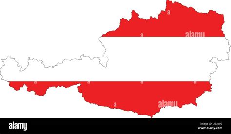 High resolution Austria map with country flag. Flag of the Austria ...