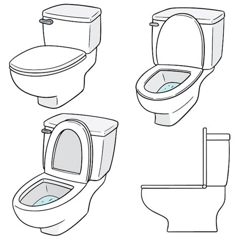 Premium Vector Vector Set Of Flush Toilet