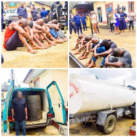 NSCDC Arrests Five Suspected Oil Thieves Impounds Two Trucks And Four