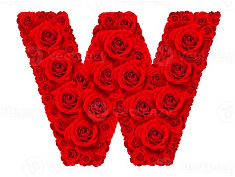 Free Rose Alphabet Set Alphabet Capital Letter W Made From Red Rose