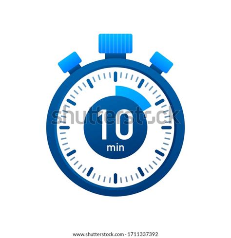 10 Minutes Stopwatch Vector Icon Stopwatch Stock Vector Royalty Free