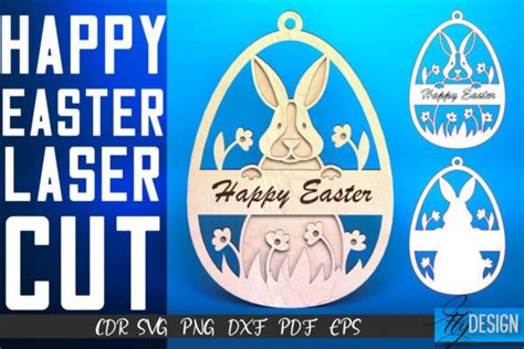 Happy Easter Egg Laser Cut SVG Easter Graphic By Flydesignsvg