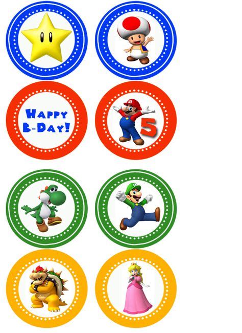 Printable Super Mario Cupcake Toppers