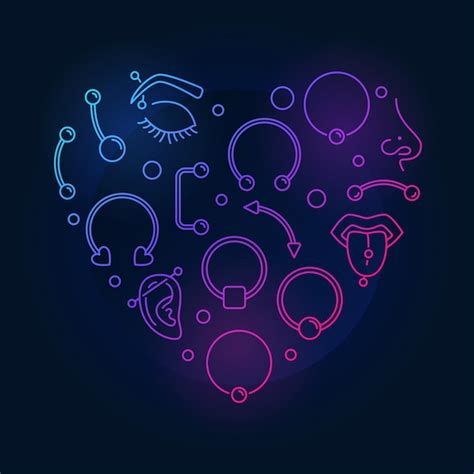 Premium Vector Colorful Heart Shape Made Of Piercing Creative Thin