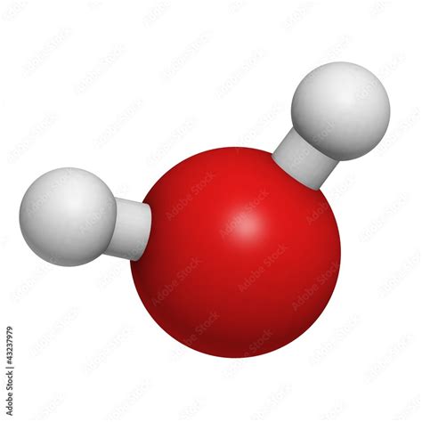 Chemical structure of a water molecule Stock Illustration | Adobe Stock