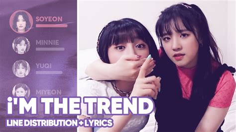 G I DLE I M THE TREND Line Distribution Lyrics Color Coded PATREON