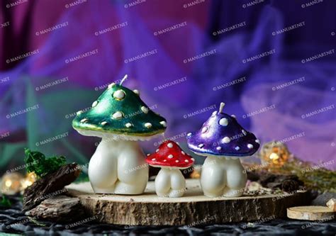 Set Of 3 Mushroom Goddesses 3d Silicone Mold Candle Mould Etsy