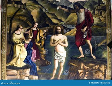 Jesus Painting Being Baptized Editorial Stock Image Image Of