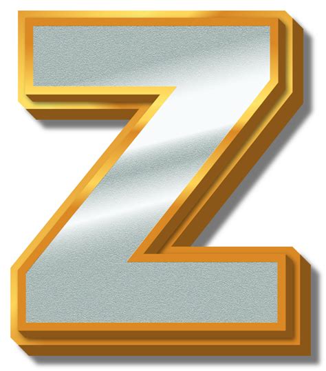 3d Elegant Gold Silver Alphabet Letter Z 34097660 Png