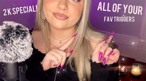 Asmr Doing Your Favorite Triggers 2k Special 💜 Long Nails Trigger Assortment Youtube