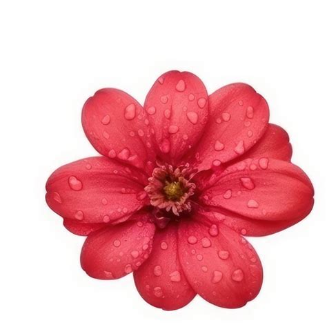 Premium Photo A Red Flower With Water Drops On It