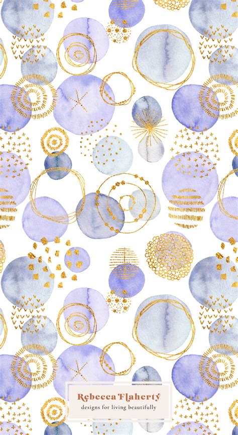 Purple and Gold Watercolour Pattern