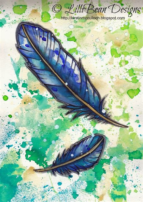 Blue Feathers Art By Kirstin Mcculloch Of Lillian Designs Art