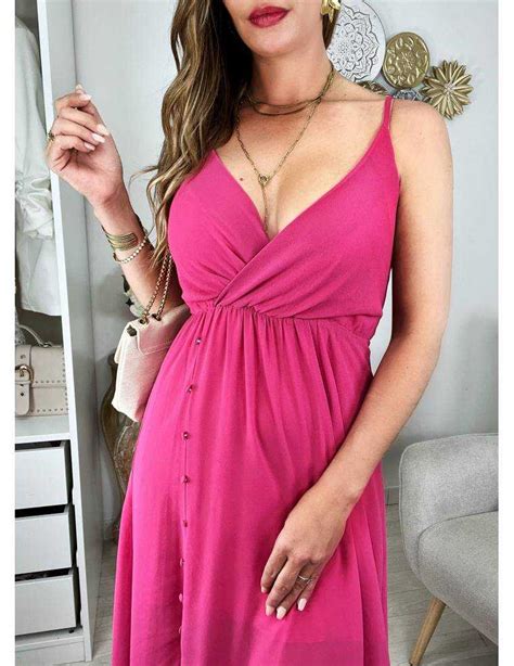 Mode Femme Ma Jolie Robe Longue Cache Coeur Fuschia My Look Feminin