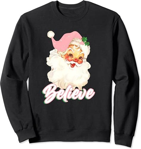 Vintage Pink Santa Claus Pink Christmas Believe Santa Sweatshirt Buy T Shirt Designs