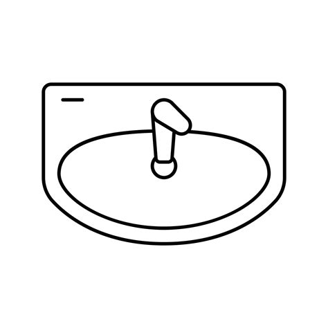 Sink Top View Line Icon Vector Illustration 21142411 Vector Art At Vecteezy