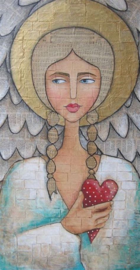 Pin By Hazel On { Art Angels } Angel Art Angel Painting Folk Art Painting