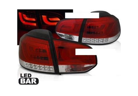 Juego De Pilotos Traseros Led Vw Golf 6 10 08 12 Rojo Claro Led Bar